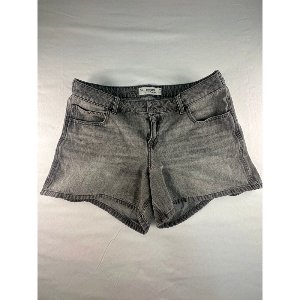 Hollister Low-Rise Baggy Denim Shorts Gray Size 14 W32 Casual Summer